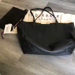 Ted Baker London Caullie Bow Detail Soft Shopper Black With Removable Pouch NWT